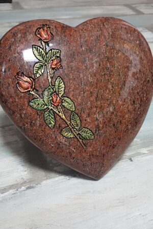 Serce granitowe z różą, vanga nr.1840