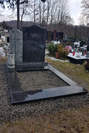 Nagrobek nowoczesny z granitu impala / viscount  white nr.1823