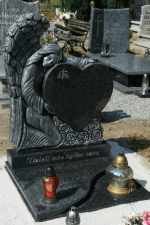 Nagrobek amerykański z aniołem z granitu impala nr.1286