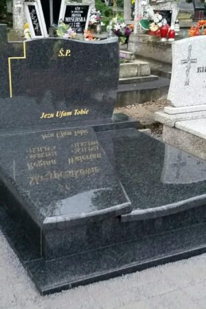 Nagrobek podwójny z ciemnego granitu impala nr.1089