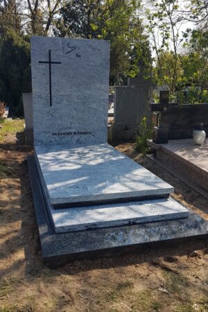 Nagrobek na grób murowany, granit viscount white / impala nr.1963